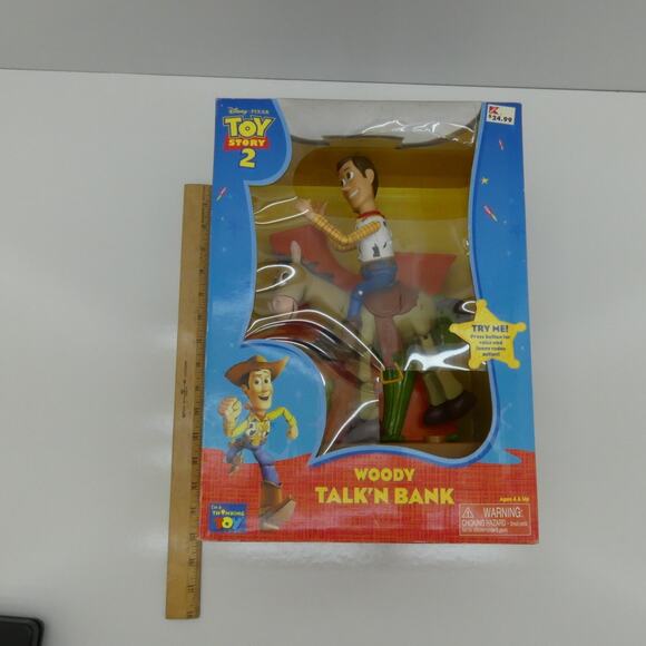 Thinkway Disney Pixar Toy Story 2 Woody Talk'n Bank Figure w